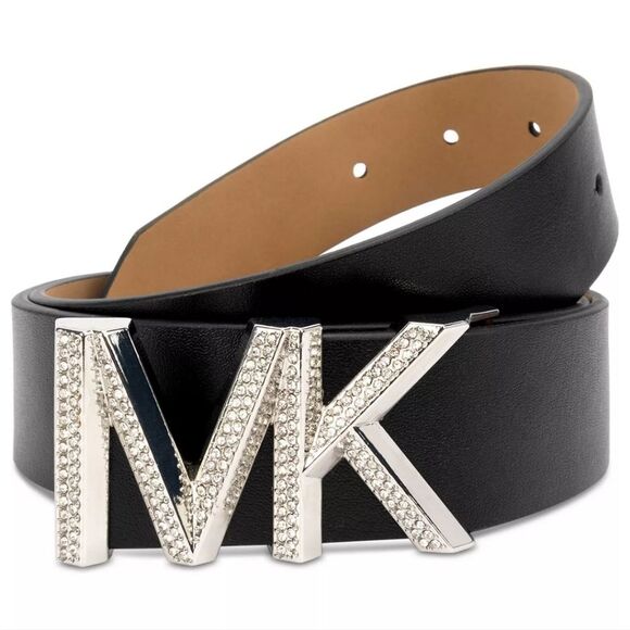 Michael Kors Embellished Logo Stretch Leather Belt main image 3